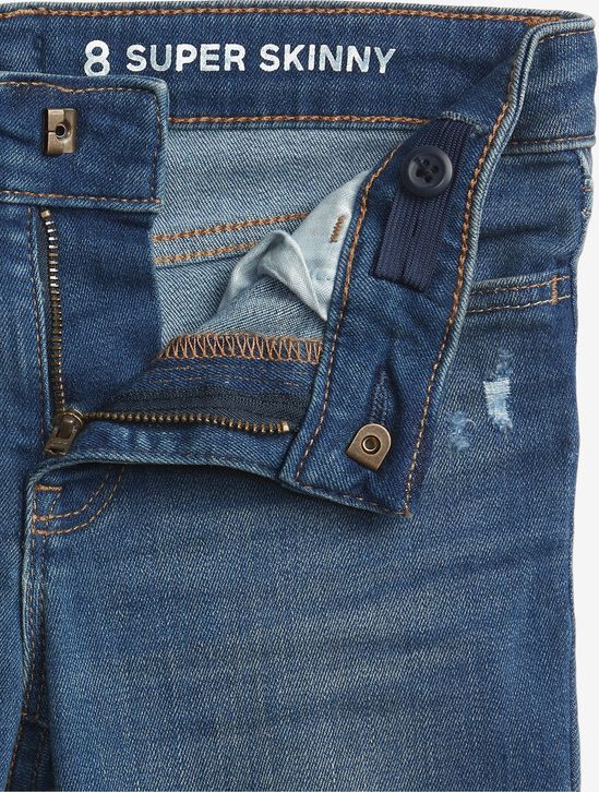 Super Skinny Destructed Washwell™ Jeans dětské GAP | Modrá | Dívčí | 8 - obrázek 4