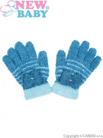 Dětské zimní froté rukavičky New Baby světle modré, Modrá, 110 (4-5r) - obrázek 1