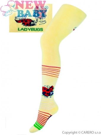 Froté punčocháčky New Baby žluté s beruškou, Žlutá, 68 (4-6m) - obrázek 1