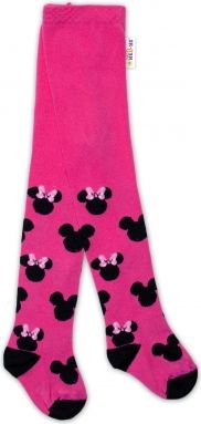 Baby Nellys Dětské punčocháče bavlněné, Minnie Mouse - malinové - obrázek 1