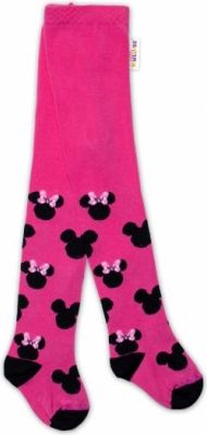 Baby Nellys Dětské punčocháče bavlněné, Minnie Mouse - malinové, Velikost koj. oblečení 62-74 (3-9m) - obrázek 1