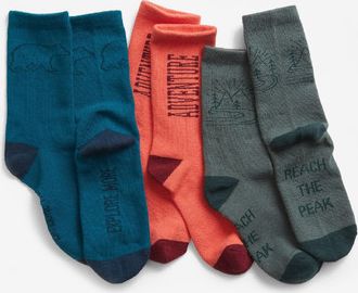 Ponožky 3 páry dětské GAP | Modrá Oranžová | Chlapecké | L - obrázek 1