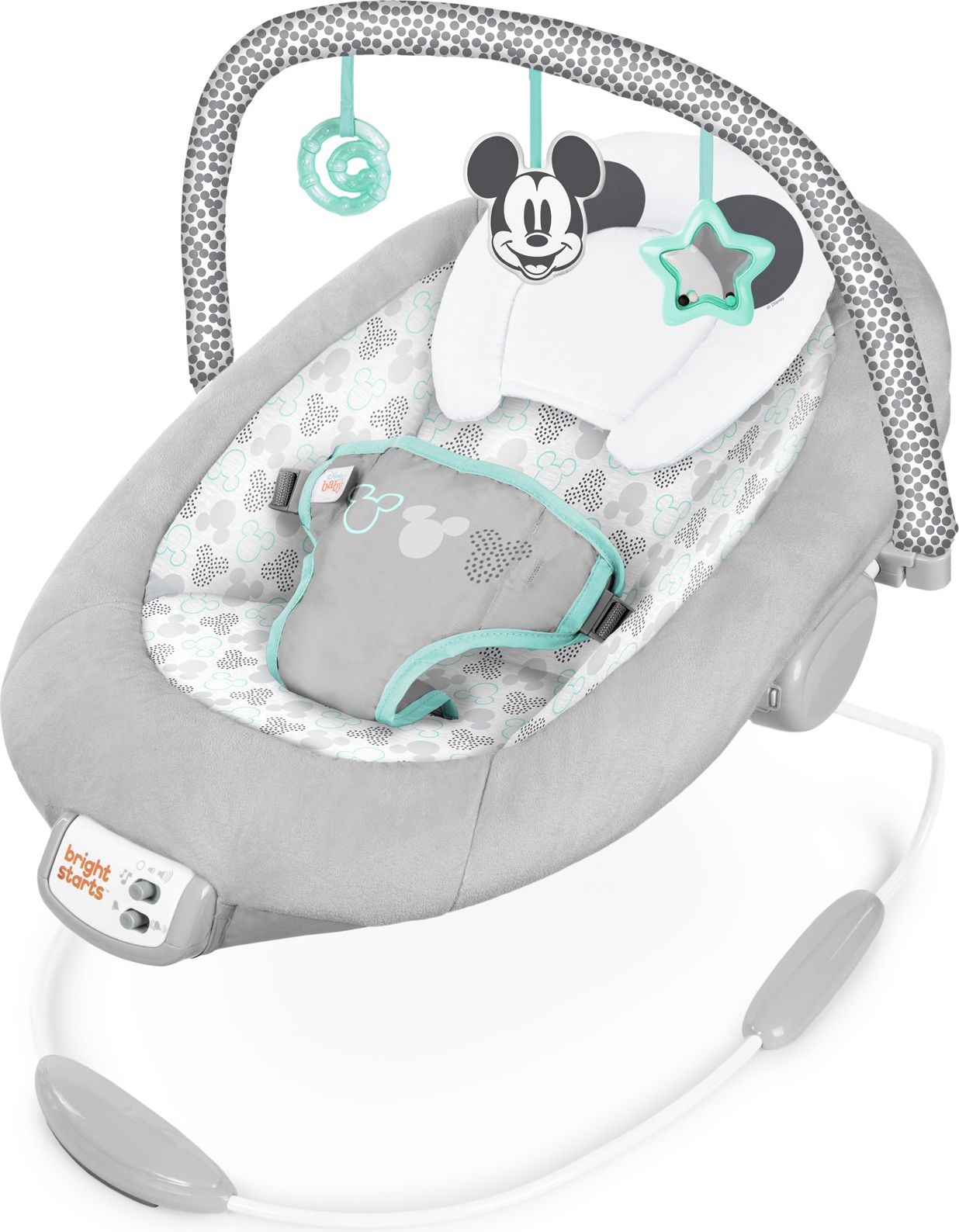 BRIGHT STARTS Lehátko vibrující s melodií Mickey Mouse cloudscapes ™ 0m +, do 9kg - obrázek 1