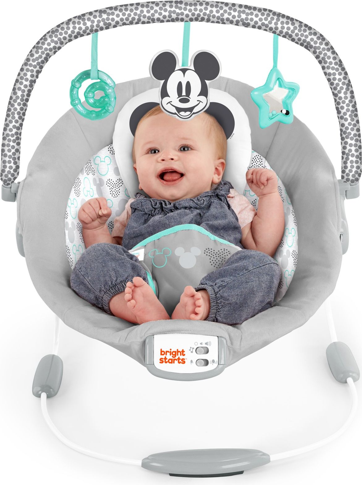 BRIGHT STARTS Lehátko vibrující s melodií Mickey Mouse cloudscapes ™ 0m +, do 9kg - obrázek 2