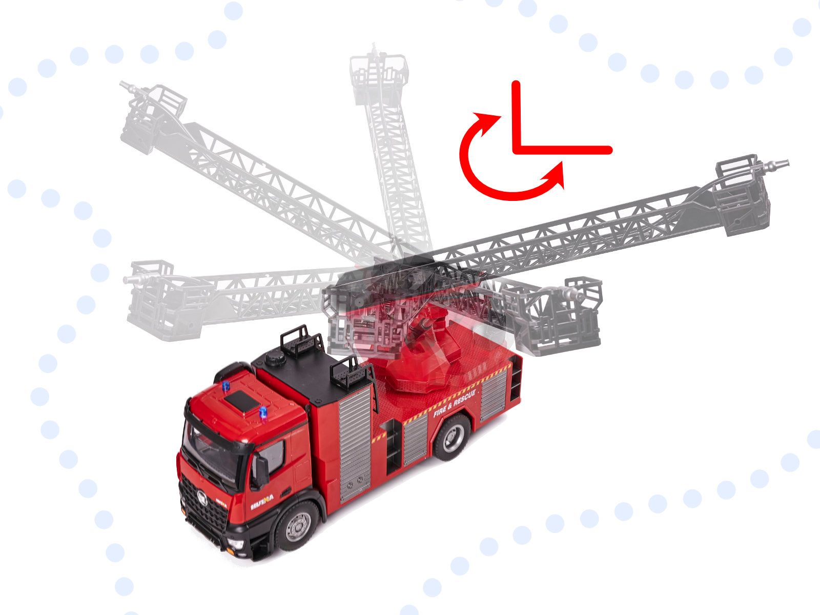 HUINA 1561 RC Hasičské auto 2,4GHz 1:14 - obrázek 7