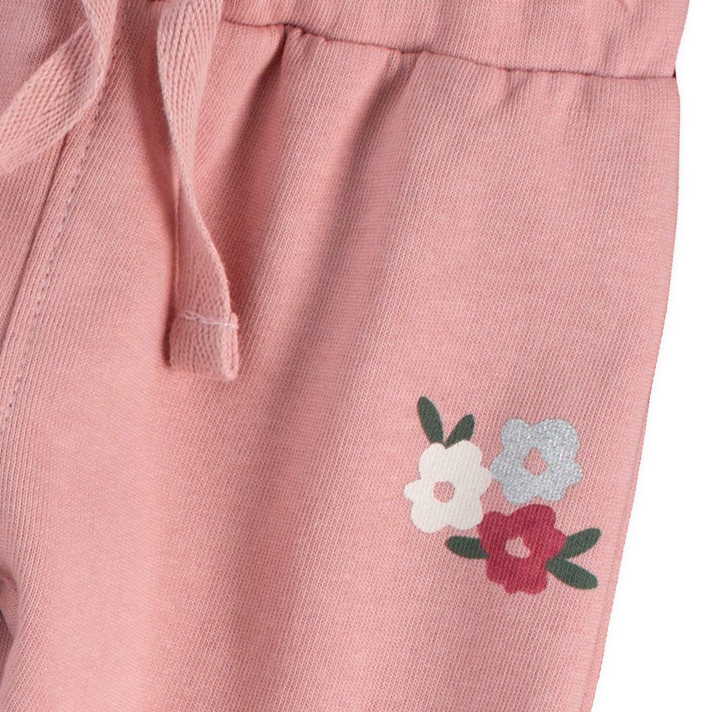 Kojenecké dívčí tepláčky VENERE FLOWERS růžové Velikost: 68 - obrázek 2