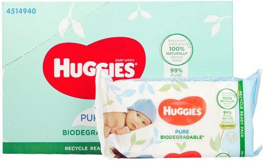 Huggies Pure Biodegradable 12 x 56ks - obrázek 1