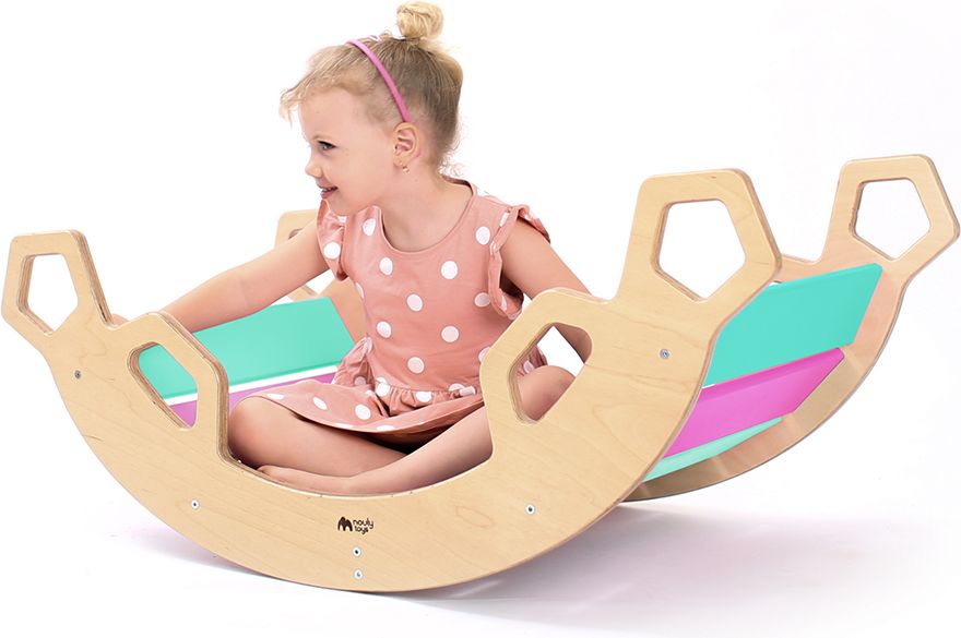 Nouly Toys MONTESSORI HOUPAČKA HP-MH-07 mentolová-růžová - obrázek 1