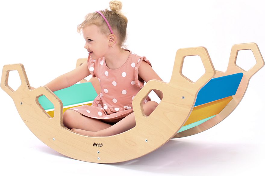 Nouly Toys MONTESSORI HOUPAČKA HP-MH-10 mentolová-modrá-žlutá - obrázek 1