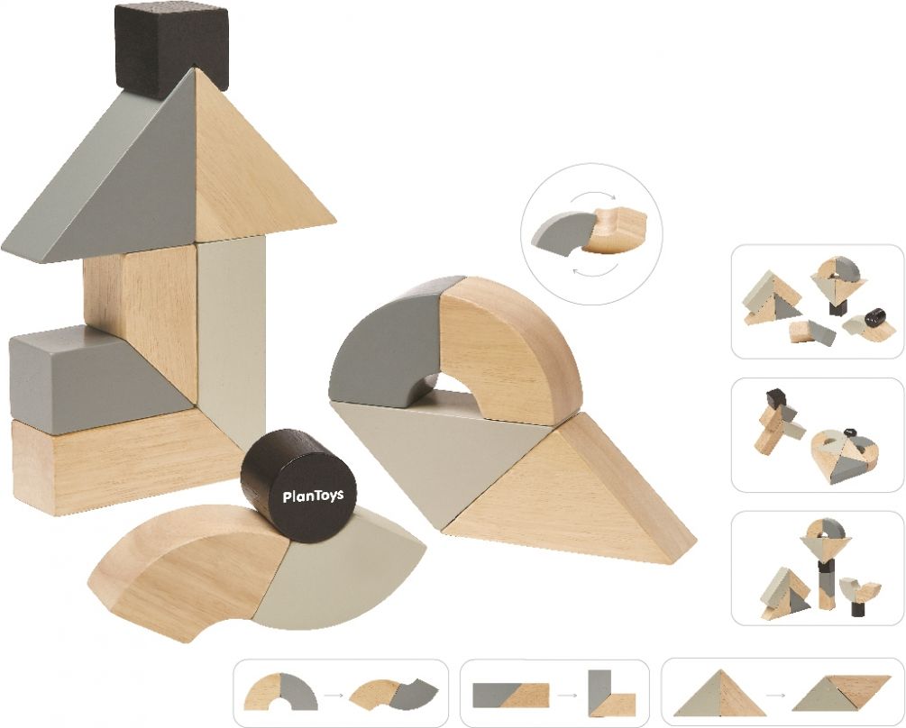 PLAN TOYS - Dřevěné otáčivé kostky PT5508 - obrázek 1
