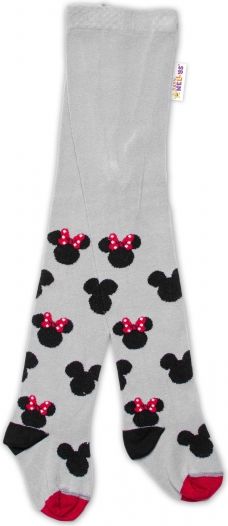 Baby Nellys Baby Nellys Dětské punčocháče bavlněné, Minnie Mouse - šedé, vel. 104/110 - obrázek 1