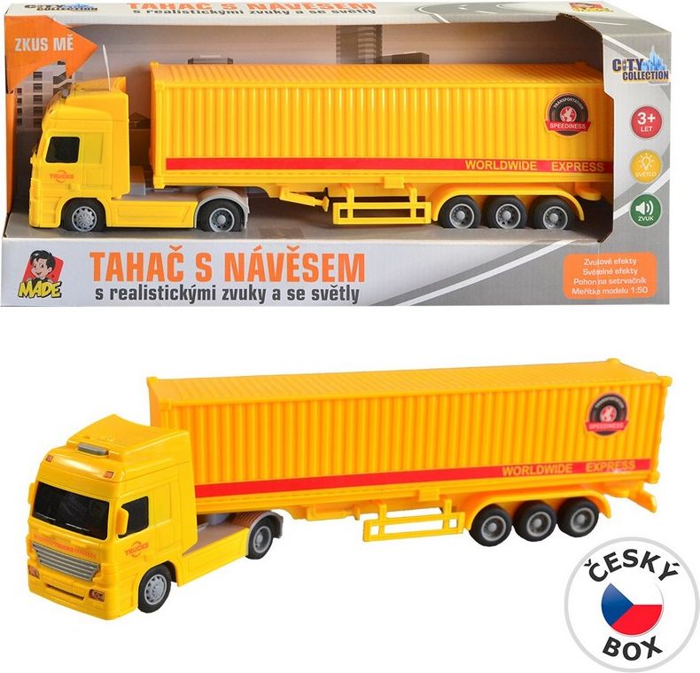 Kamion s kontejnerem na setrvačník, 33 x 5 x 8 cm - obrázek 1