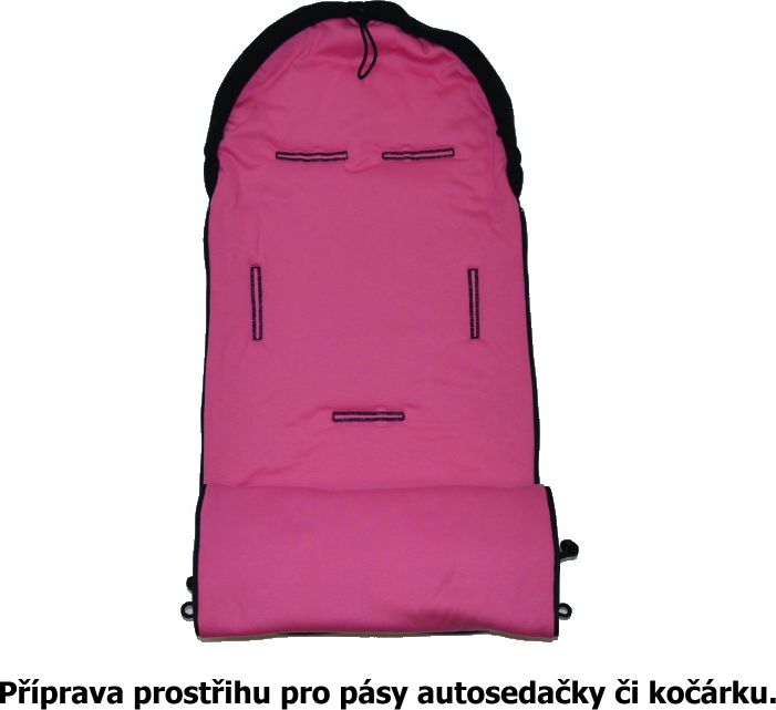 Podzimní fusak do kočárku Dětský svět černý/růžový se slonem - obrázek 5