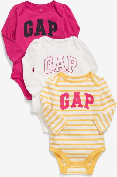 Body 3 ks dětské GAP | Růžová Žlutá Bílá | Dívčí | 12-18 měsíců - obrázek 1