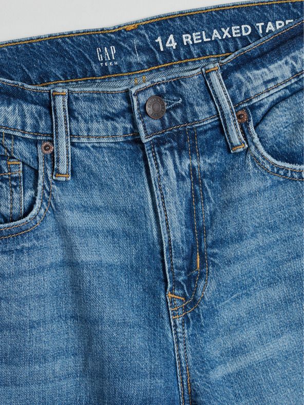 Relaxed Tapered Jeans dětské GAP | Modrá | Chlapecké | M - obrázek 4