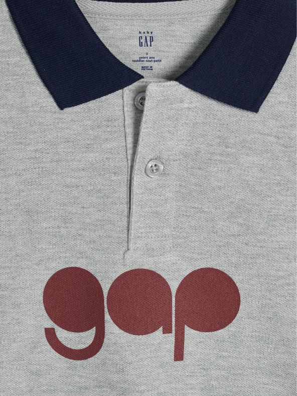 Logo Polo triko dětské GAP | Šedá | Chlapecké | 3 roky - obrázek 3
