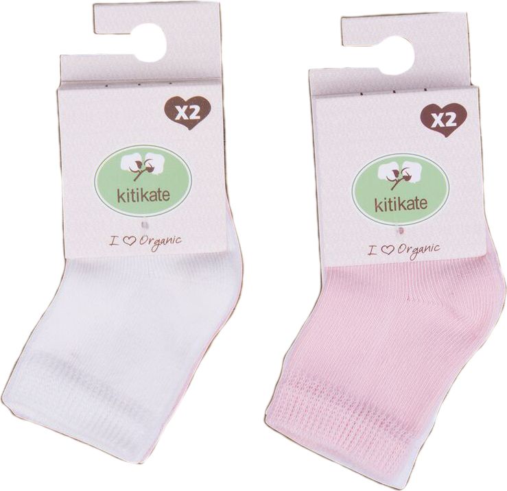 KITIKATE Ponožky 2 ks ECRU-PINK vel. 12-18 - obrázek 1