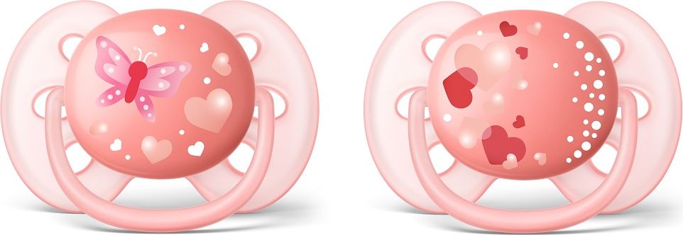 Philips AVENT Šidítko Ultrasoft Obrázek 6-18m růžové, 2 ks - obrázek 1