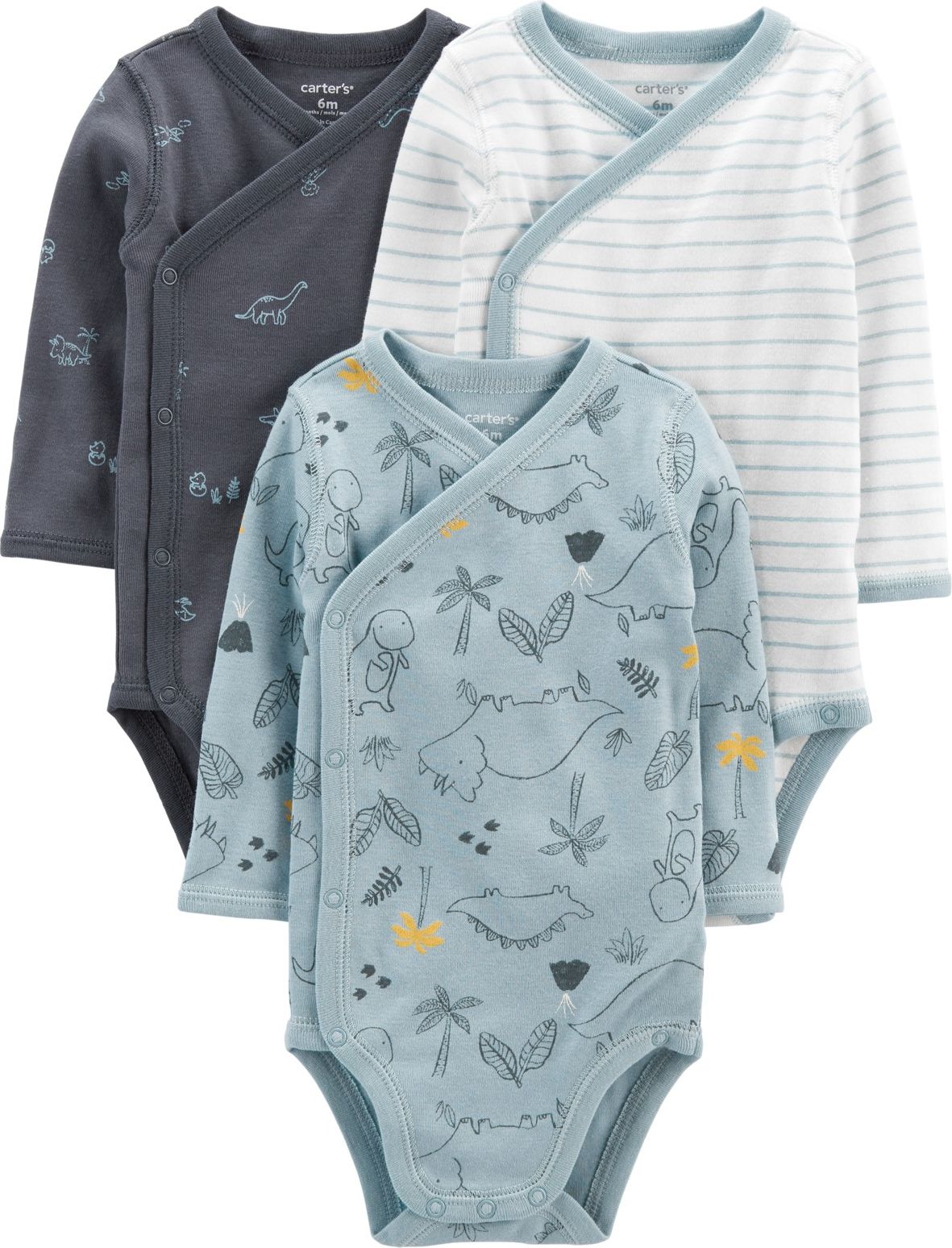 CARTER'S Body dlouhý rukáv Blue chlapec LBB 3ks 6m, vel. 68 - obrázek 1