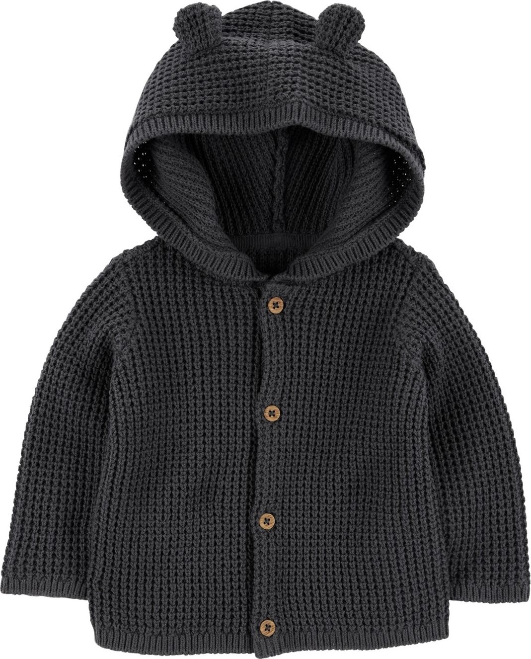 CARTER'S Svetr s kapucí a oušky Charcoal chlapec LBB 12m, vel. 80 - obrázek 1
