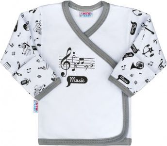 Kojenecká bavlněná košilka New Baby Music, Bílá, 56 (0-3m) - obrázek 1