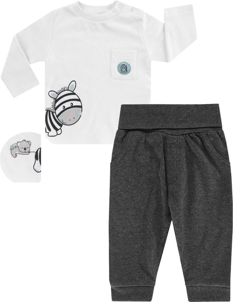JACKY dětský set tričko a kalhoty Zebra 3321010 62 tmavě šedá - obrázek 1