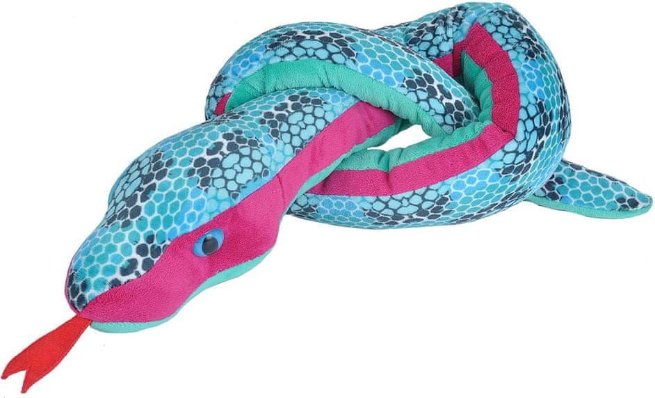 COOLKOUSKY Plyšový had modrý hřbet 137 cm - obrázek 1
