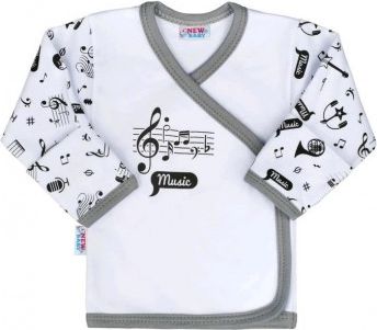 Kojenecká bavlněná košilka New Baby Music, Bílá, 68 (4-6m) - obrázek 1