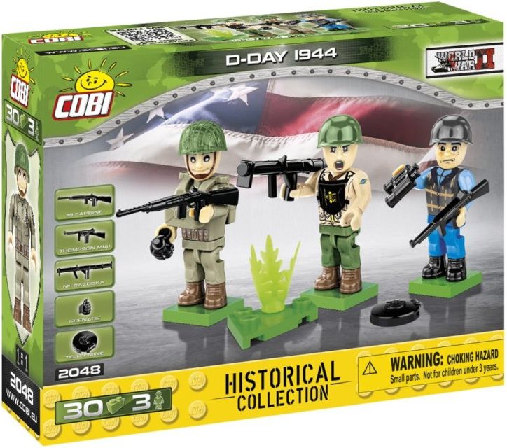 COBI 2048 WW II – 3 figurky vojáků – D Day 1944 - obrázek 1