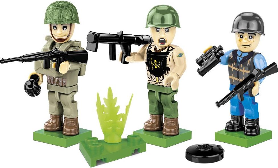 COBI 2048 WW II – 3 figurky vojáků – D Day 1944 - obrázek 2