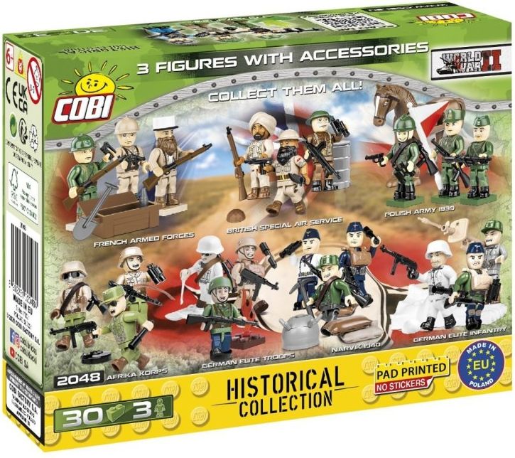 COBI 2048 WW II – 3 figurky vojáků – D Day 1944 - obrázek 3