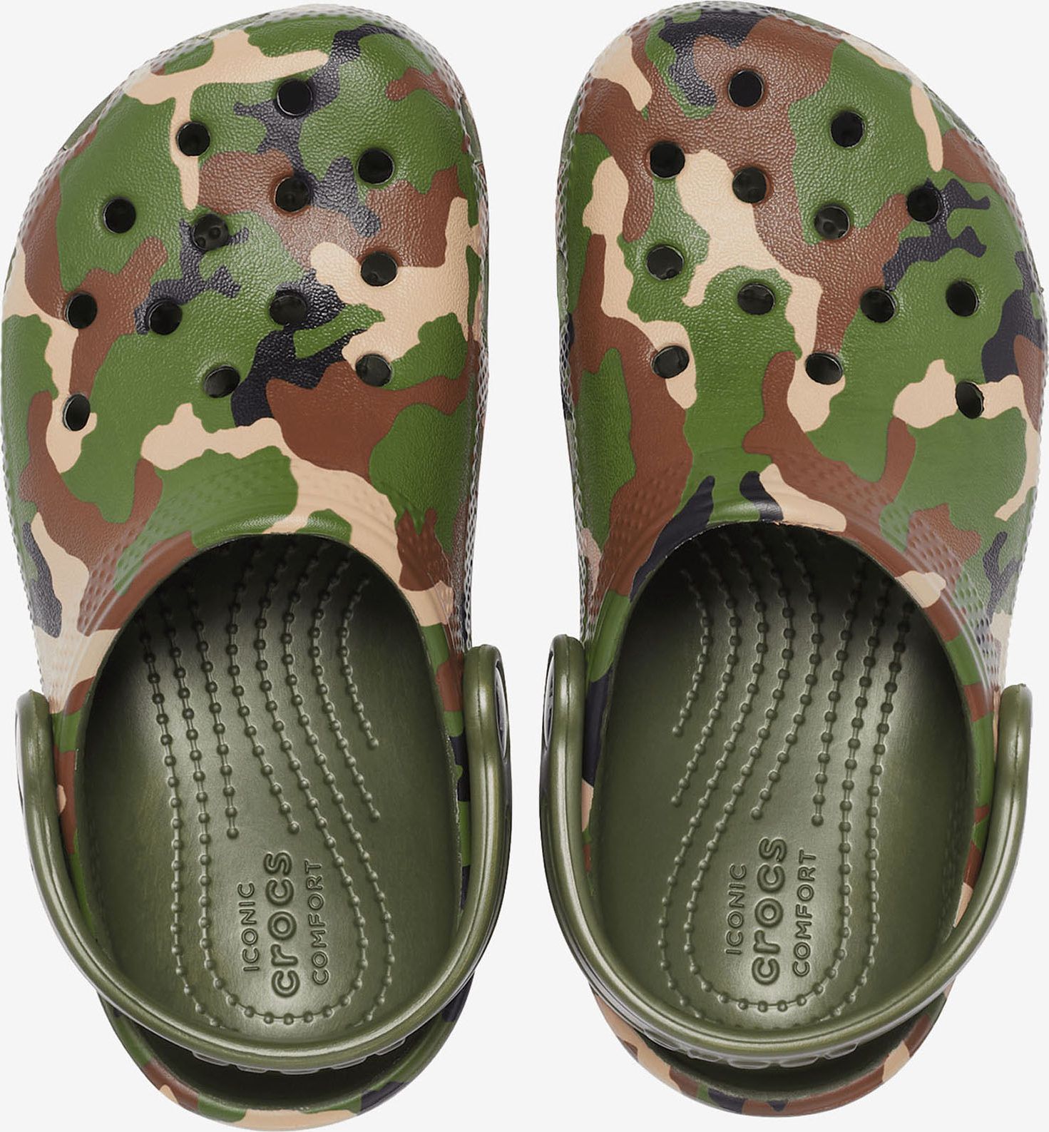 Hnědo-zelené dětské vzorované pantofle Crocs Classic Printed Clog K - 29-30 - obrázek 5