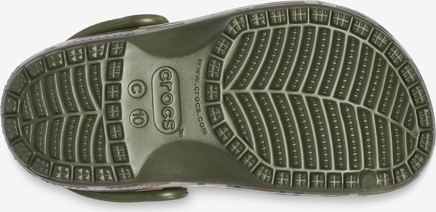 Hnědo-zelené dětské vzorované pantofle Crocs Classic Printed Clog K - 29-30 - obrázek 6