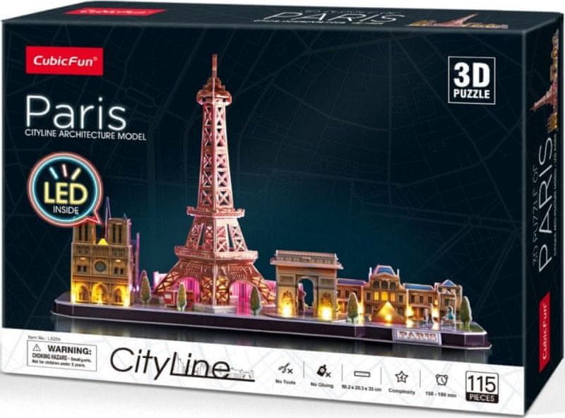 shumee 3D LED City Line Paris puzzle - obrázek 1