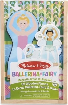 Melissa & Doug Dřevěná magnetická panenka na oblékání - Baletka - obrázek 1