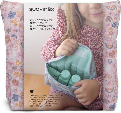 SUAVINEX Sada kosmetická na cesty v bavlněné taštičce - tyrkysová - obrázek 1