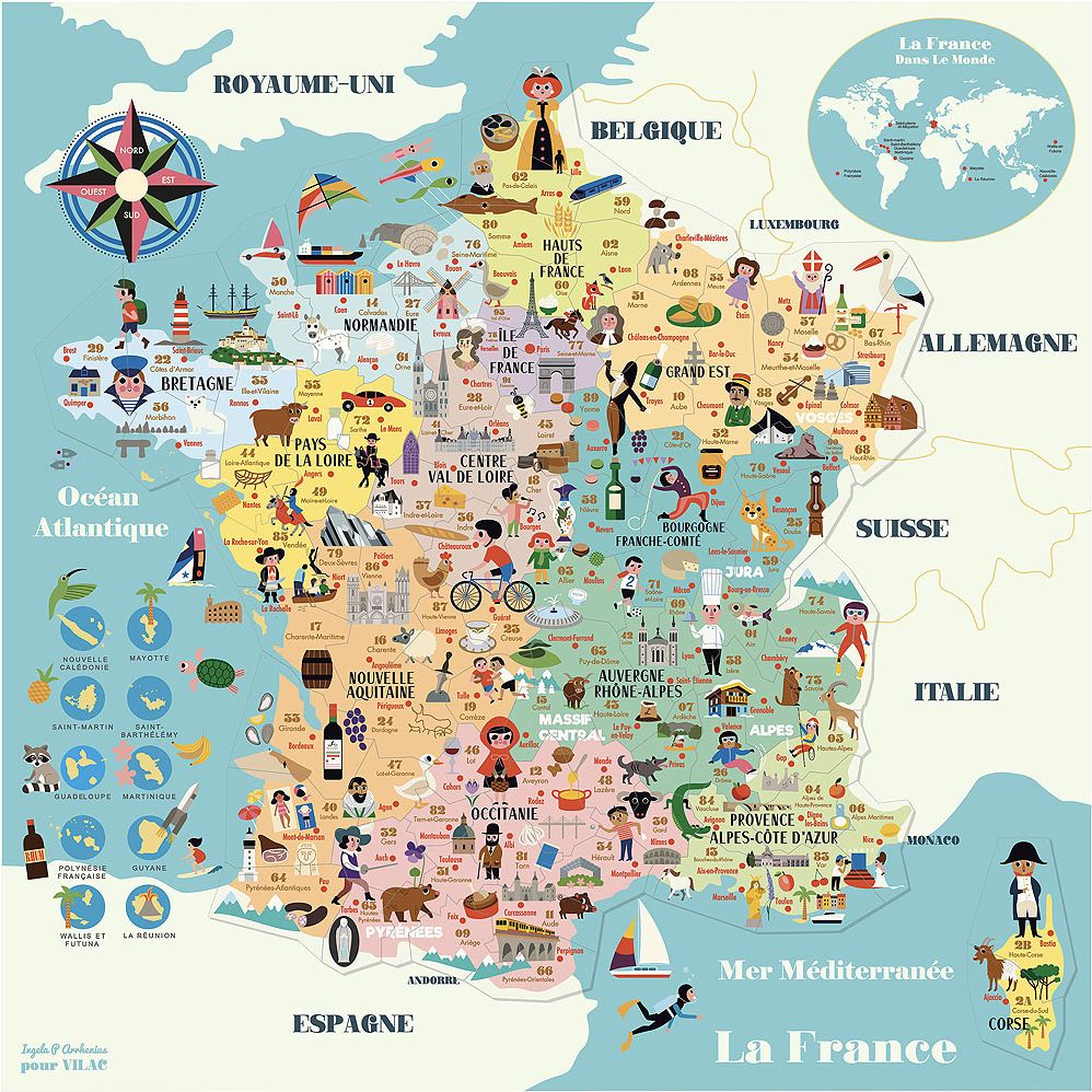 Vilac Magnetická mapa Francie - obrázek 1