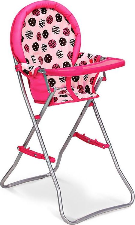 HM studio Jídelní židlička - růžová s kolečky - obrázek 1