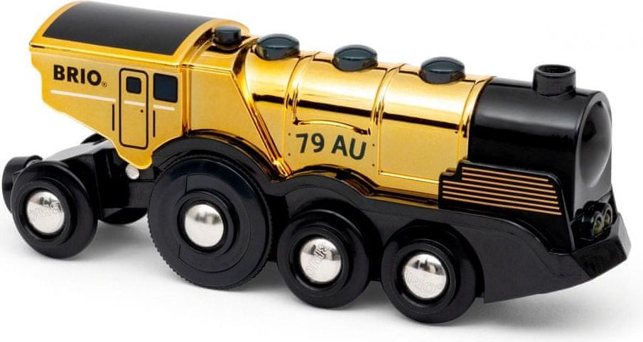 Brio WORLD 33630 Mohutná zlatá akční lokomotiva na baterie - obrázek 1