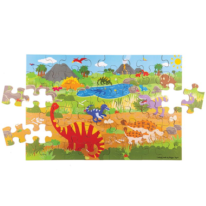 Bigjigs Toys Podlahové puzzle Dinosauři 48 dílků - obrázek 1