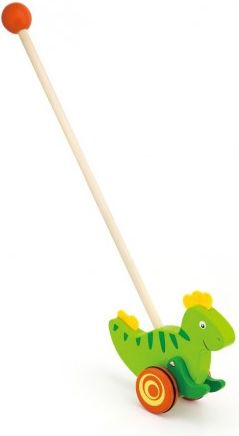 Dřevěná jezdící hračka Viga dinosaurus, Zelená - obrázek 1