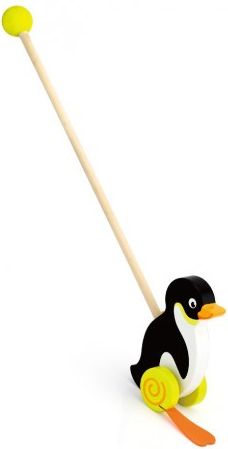 Dřevěná jezdící hračka Viga tučňák, Černá - obrázek 1