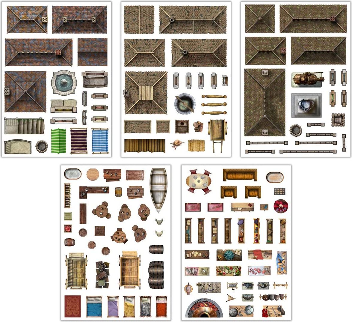 Loke Battle Mats Add-On Scenery - Town Trimmings - obrázek 2