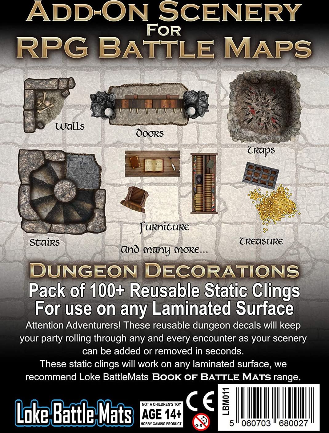 Loke Battle Mats Add-On Scenery for RPG Maps - Dungeon Decorations - obrázek 1