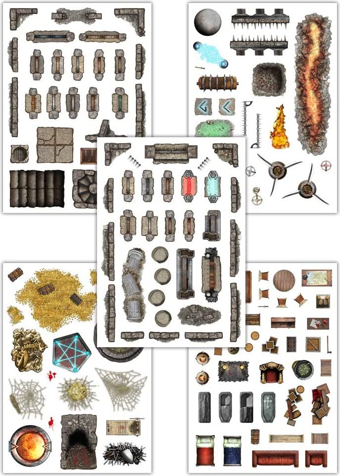 Loke Battle Mats Add-On Scenery for RPG Maps - Dungeon Decorations - obrázek 2