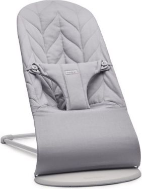 Baby Björn Lehátko BLISS Light Grey cotton - prošívání Petal, světlá konstrukce - obrázek 1