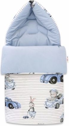 Baby Nellys Bavlněný fusak, Velvet, 47 x 95 cm - Baby Car, modrá-bílá - obrázek 1