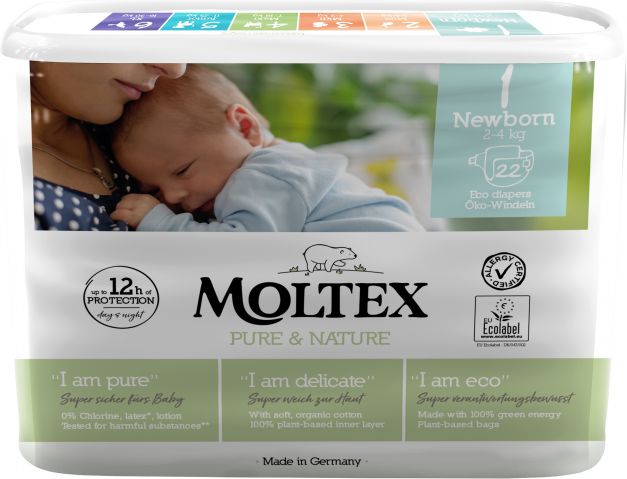 Moltex Pure & Nature Plenky Newborn 2-4 kg (22 ks)_NEW - obrázek 1