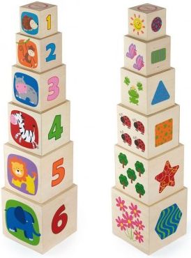 Dřevěná pyramida pro děti Viga, Multicolor - obrázek 1