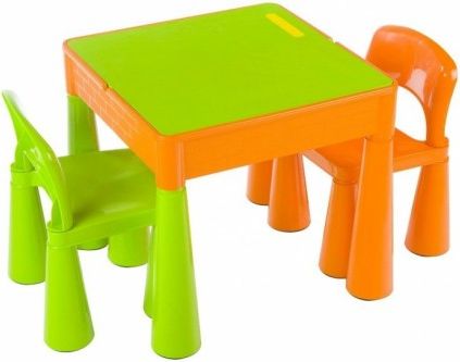 TEGA Sada nábytku pro děti - stoleček a 2 židličky - oranž/zelená - obrázek 1
